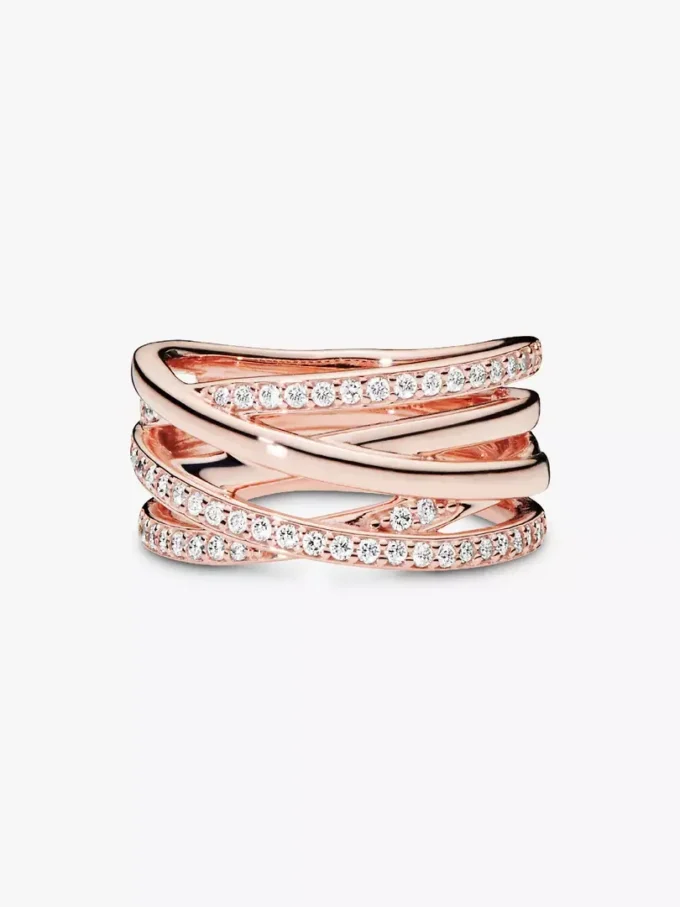 Ring „Sparkling & Polished Lines“ 14 Karat Roségold-Beschichtung Ring „Sparkling & Polished Lines“ 14 Karat Roségold-Beschichtung