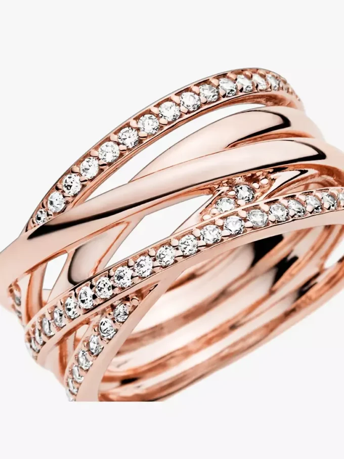 Ring „Sparkling & Polished Lines“ 14 Karat Roségold-Beschichtung Ring „Sparkling & Polished Lines“ 14 Karat Roségold-Beschichtung