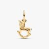 Rocking Unicorn Dangle Charm – Sterlingsilber, 14 Karat vergoldet