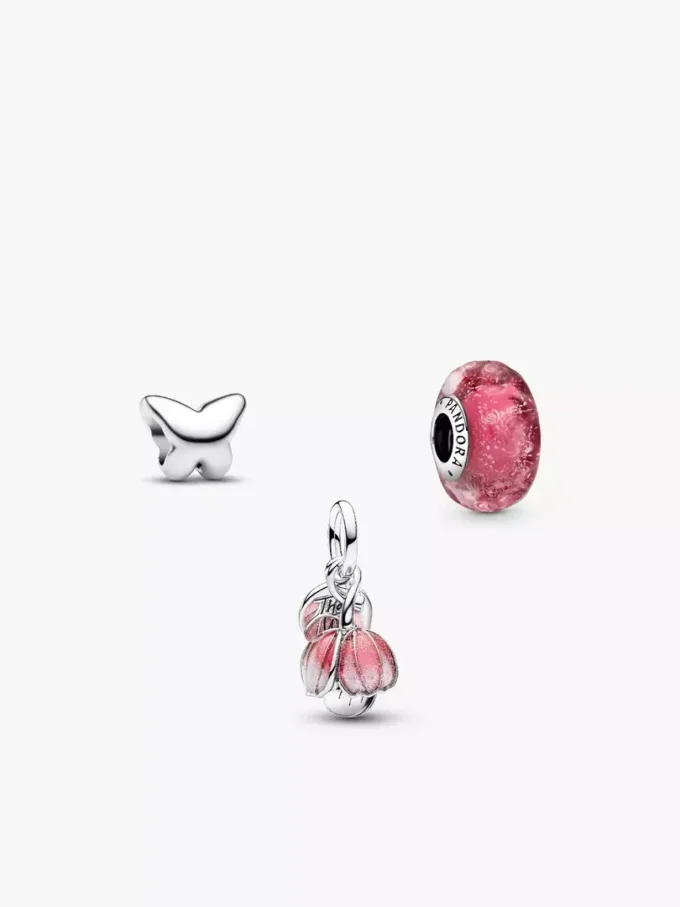 Rosa Frühlings-Charm-Trio, 3er-Set Rosa Frühlings-Charm-Trio, 3er-Set