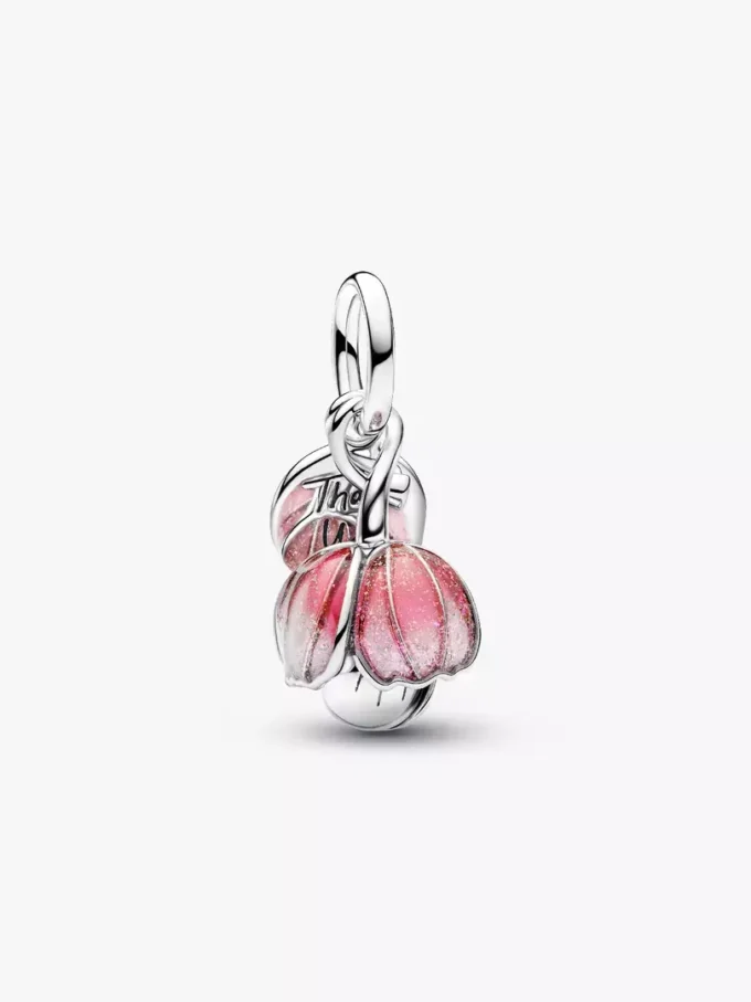 Zweifarbiger „Blooming Flower“-Dangle Charm aus Sterlingsilber Zweifarbiger „Blooming Flower“-Dangle Charm aus Sterlingsilber