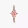 Rosa funkelnder Kronen-Solitärring, 14 Karat Roségold-Beschichtung Rosa funkelnder Kronen-Solitärring, 14 Karat Roségold-Beschichtung