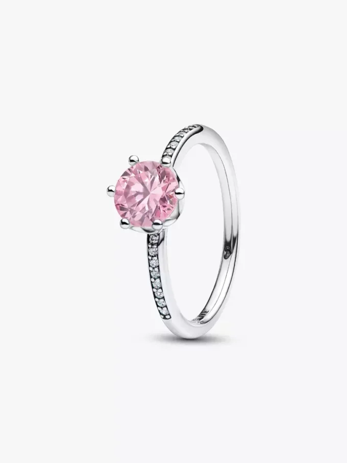 Rosa funkelnder Kronenring aus Sterlingsilber Rosa funkelnder Kronenring aus Sterlingsilber