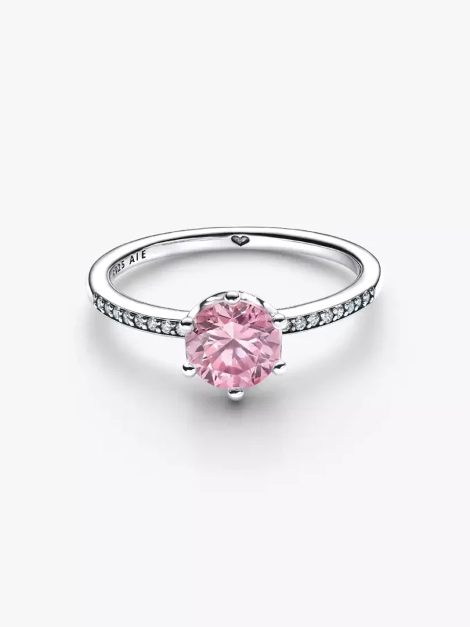 Rosa funkelnder Kronenring aus Sterlingsilber Rosa funkelnder Kronenring aus Sterlingsilber