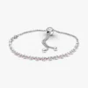 Rosa & klares Glitzer-Schiebearmband – Sterlingsilber Rosa & klares Glitzer-Schiebearmband – Sterlingsilber