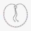 Rosa & klares Glitzer-Schiebearmband – Sterlingsilber Rosa & klares Glitzer-Schiebearmband – Sterlingsilber