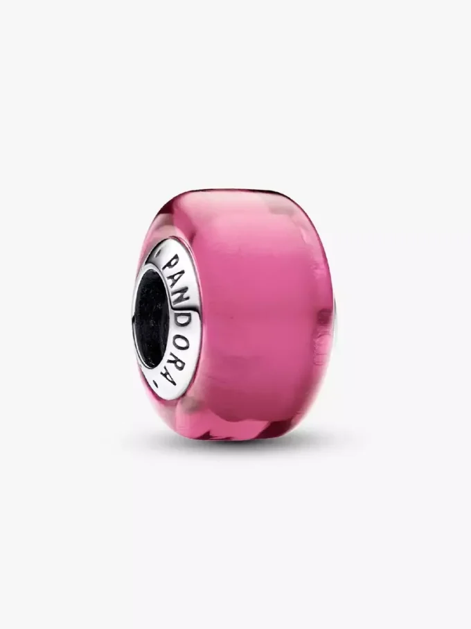 Rosa Mini-Murano Glass Charm aus Sterlingsilber Rosa Mini-Murano Glass Charm aus Sterlingsilber