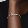 Rosa Pavé-Clip Charm aus Sterlingsilber Rosa Pavé-Clip Charm aus Sterlingsilber