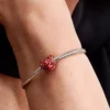 Rose Heart Charm aus Sterlingsilber