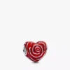 Rose Heart Charm aus Sterlingsilber