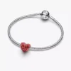 Rose Heart Charm aus Sterlingsilber