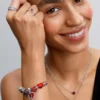 Rose Heart Charm aus Sterlingsilber