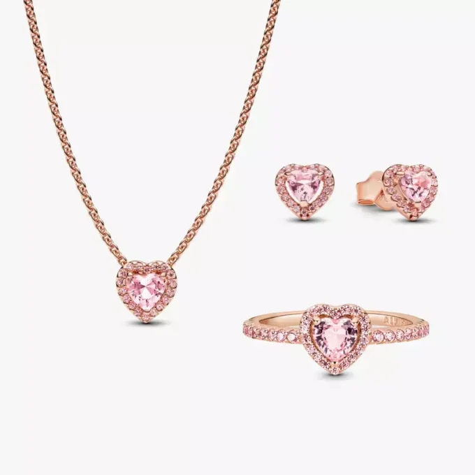 Roségold-Set „Heart to Heart“ (3-teilig)