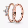 Roségold-Tiara-Ring-Set in Tropfenform, 2er-Set Roségold-Tiara-Ring-Set in Tropfenform, 2er-Set