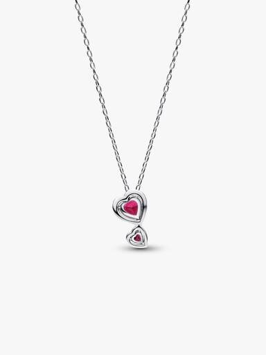 Rote Halo Hearts-Anhänger-Halskette – Sterlingsilber Rote Halo Hearts-Anhänger-Halskette – Sterlingsilber