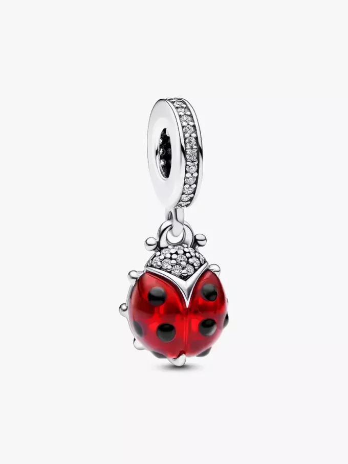 Roter Marienkäfer-Dangle Charm aus Sterlingsilber Roter Marienkäfer-Dangle Charm aus Sterlingsilber