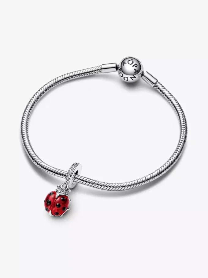 Roter Marienkäfer-Dangle Charm aus Sterlingsilber Roter Marienkäfer-Dangle Charm aus Sterlingsilber