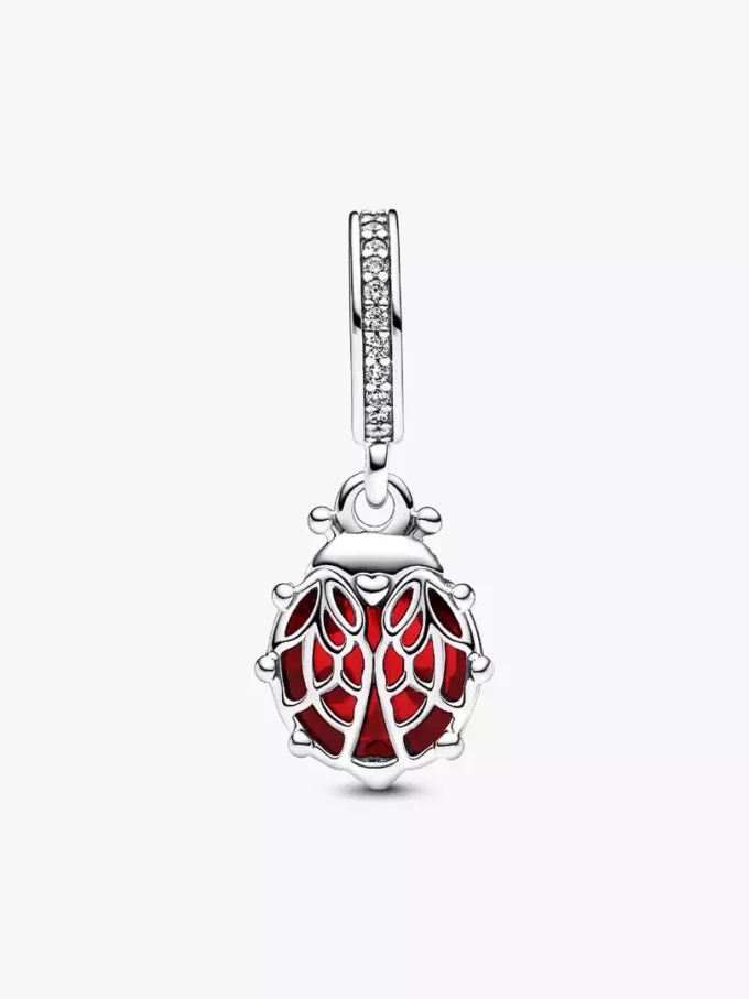 Roter Marienkäfer-Dangle Charm aus Sterlingsilber Roter Marienkäfer-Dangle Charm aus Sterlingsilber