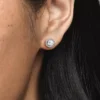 Runde funkelnde Ohrringe aus Sterlingsilber