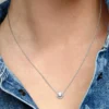 Runde Halo-Halskette aus Sterlingsilber