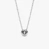 Runde Halo-Halskette aus Sterlingsilber