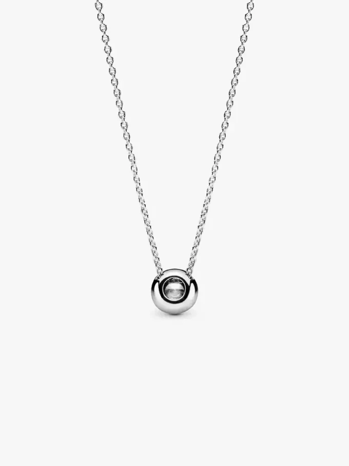 Runde Halo-Halskette aus Sterlingsilber