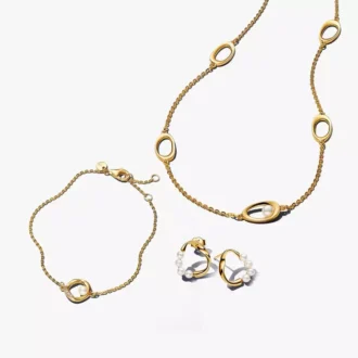 Schlichtes Perlenschmuck-Set, 4-teilig