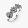 SCHLUSSSALE – Dreifacher Stiefmütterchen-Blumenring – Sterlingsilber SCHLUSSSALE – Dreifacher Stiefmütterchen-Blumenring – Sterlingsilber