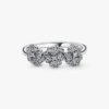 SCHLUSSSALE – Dreifacher Stiefmütterchen-Blumenring – Sterlingsilber SCHLUSSSALE – Dreifacher Stiefmütterchen-Blumenring – Sterlingsilber