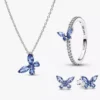 Schmetterlingsschmuck-Set in Winterblau, 3-teilig Schmetterlingsschmuck-Set in Winterblau, 3-teilig