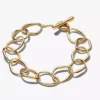 Organisch geformtes Gliederarmband, 14 Karat vergoldet Organisch geformtes Gliederarmband, 14 Karat vergoldet