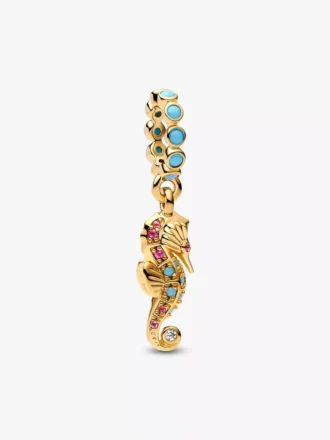 Seepferdchen-Dangle Charm, 14-karätig vergoldet Seepferdchen-Dangle Charm, 14-karätig vergoldet