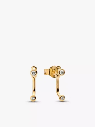 Pandora Era Bezel Lab-Grown Diamond Ohrringe mit Ear Jacket 0,10 ct TW, 14 Karat Gold Pandora Era Bezel Lab-Grown Diamond Ohrringe mit Ear Jacket 0,10 ct TW, 14 Karat Gold
