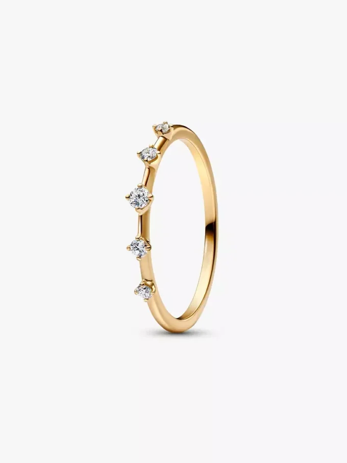 Pandora Era Lab-Grown Diamonds Station Ring 0,11 ct TW, 14 Karat Gold Pandora Era Lab-Grown Diamonds Station Ring 0,11 ct TW, 14 Karat Gold