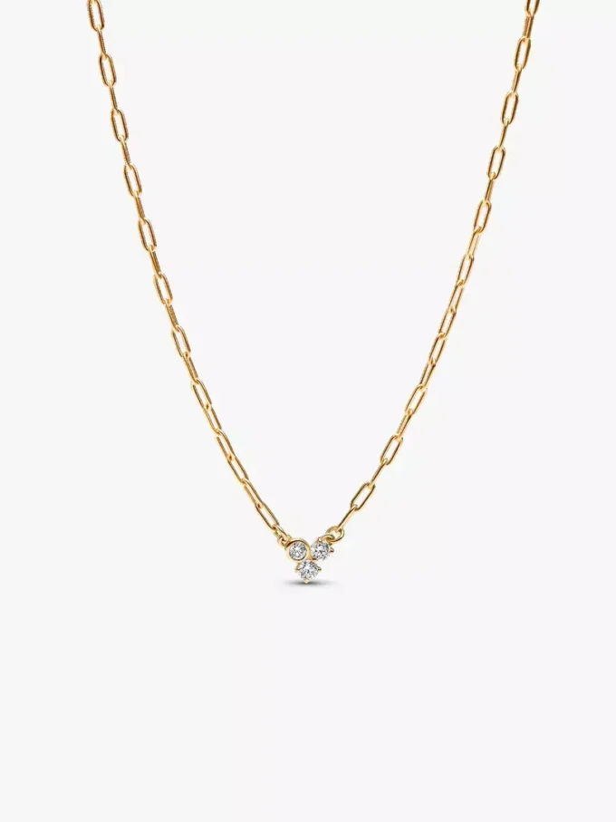 Set aus Paperclip-Halskette und Armband mit laborgezüchteten Diamanten, 2er-Set