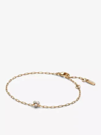 Pandora Era Armband mit Lab-Grown-Diamanten-Cluster und Paperclip-Kette, 0,10 ct TW, 14 Karat Gold Pandora Era Armband mit Lab-Grown-Diamanten-Cluster und Paperclip-Kette, 0,10 ct TW, 14 Karat Gold