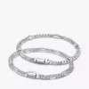 Set aus zwei Armbändern mit kubanischer Kette, Herz- und Ovalmotiven Set aus zwei Armbändern mit kubanischer Kette, Herz- und Ovalmotiven
