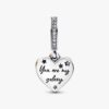 Shooting Star Hearts Double Dangle Charm – Sterlingsilber, 14-karätige Vergoldung