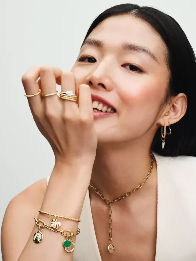 Pandora ME Halved Enamel Signet Ring aus Sterlingsilber