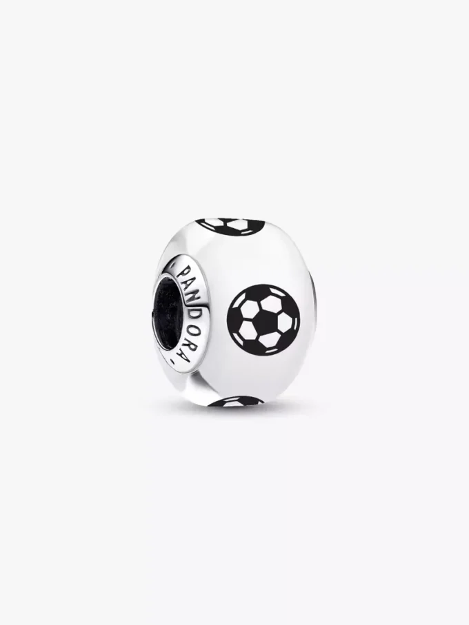 Soccer Murano Charm aus Sterlingsilber Soccer Murano Charm aus Sterlingsilber