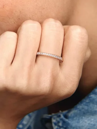 Sparkle & Hearts Ring, 14 Karat Roségold-Beschichtung