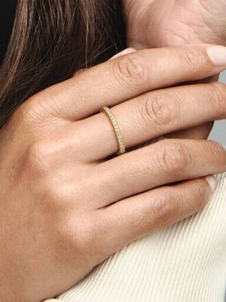 Sparkle & Hearts Ring – 14 Karat vergoldet