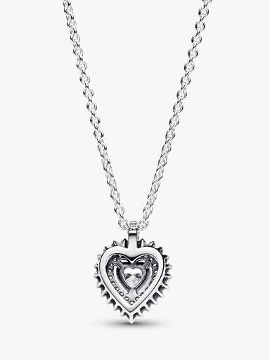 Sparkling Heart Halo Anhänger-Halskette – Sterlingsilber Sparkling Heart Halo Anhänger-Halskette – Sterlingsilber