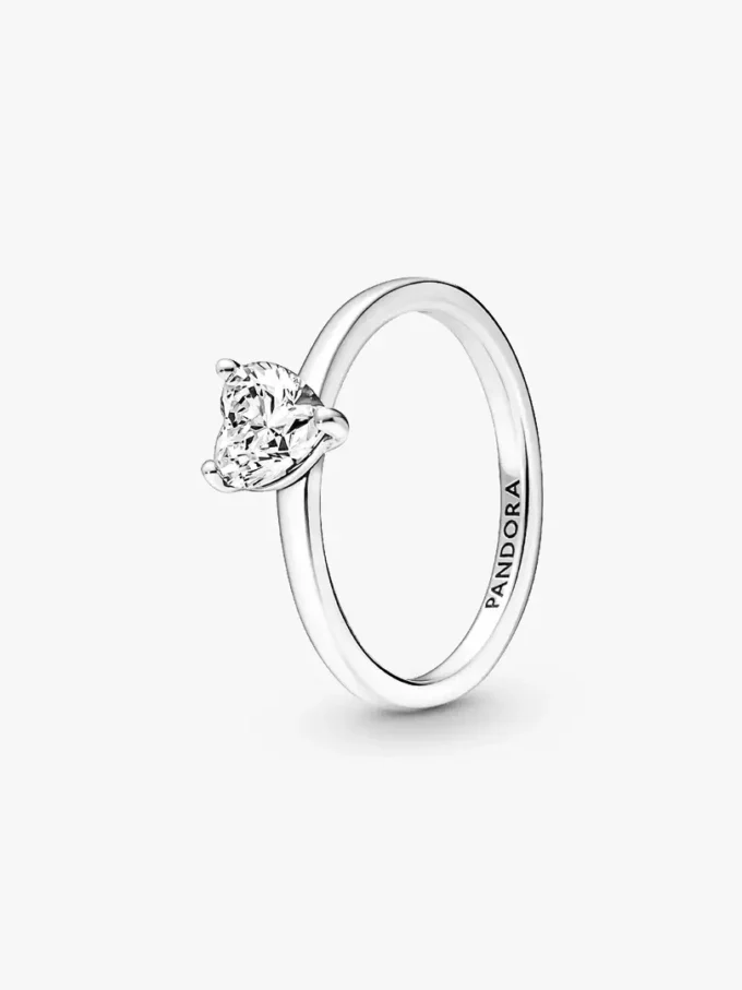 Sparkling Heart Solitaire Ring aus Sterlingsilber