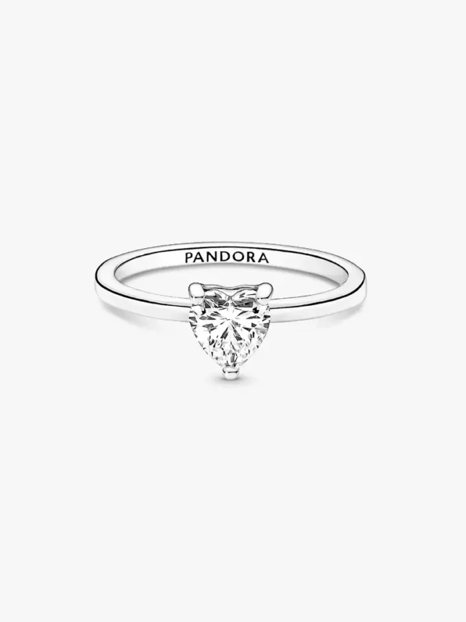 Sparkling Heart Solitaire Ring aus Sterlingsilber