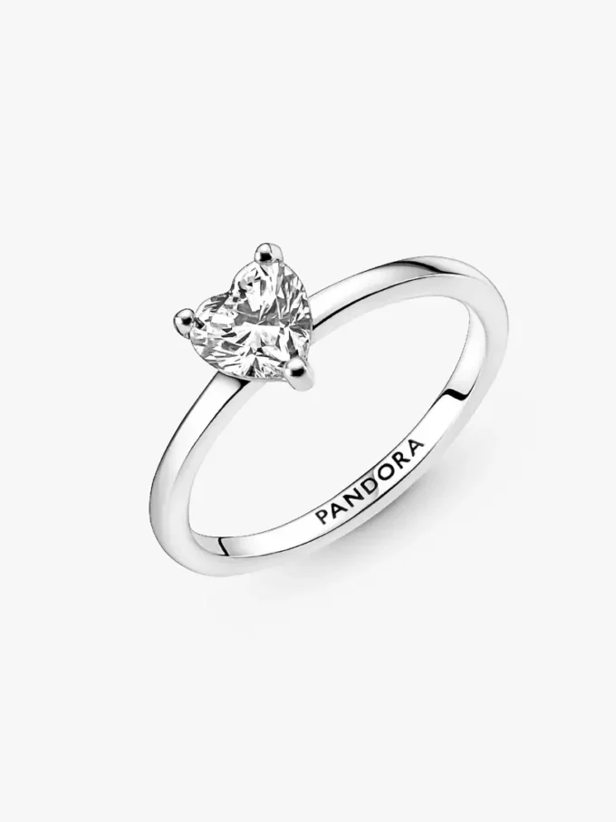 Sparkling Heart Solitaire Ring aus Sterlingsilber