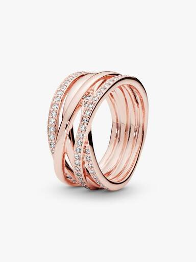 Sparkling & Polished Lines Ring – 14 Karat Roségold-Beschichtung Sparkling & Polished Lines Ring – 14 Karat Roségold-Beschichtung