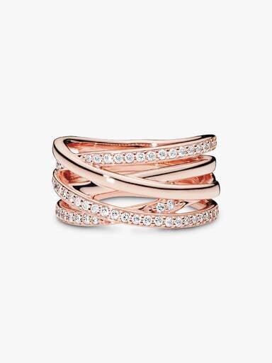 Sparkling & Polished Lines Ring – 14 Karat Roségold-Beschichtung Sparkling & Polished Lines Ring – 14 Karat Roségold-Beschichtung
