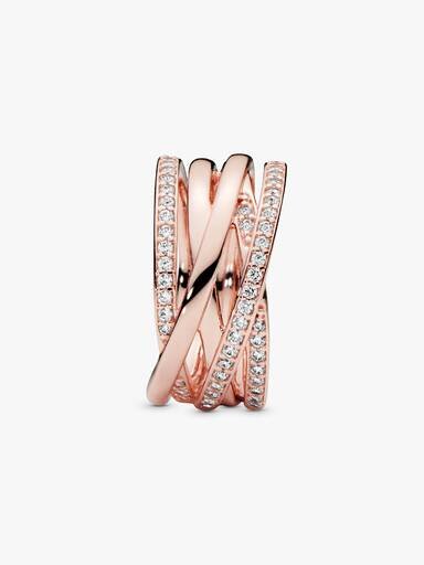 Sparkling & Polished Lines Ring – 14 Karat Roségold-Beschichtung Sparkling & Polished Lines Ring – 14 Karat Roségold-Beschichtung