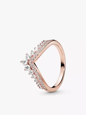 Princess Wishbone Ring, 14 Karat Roségold-Beschichtung